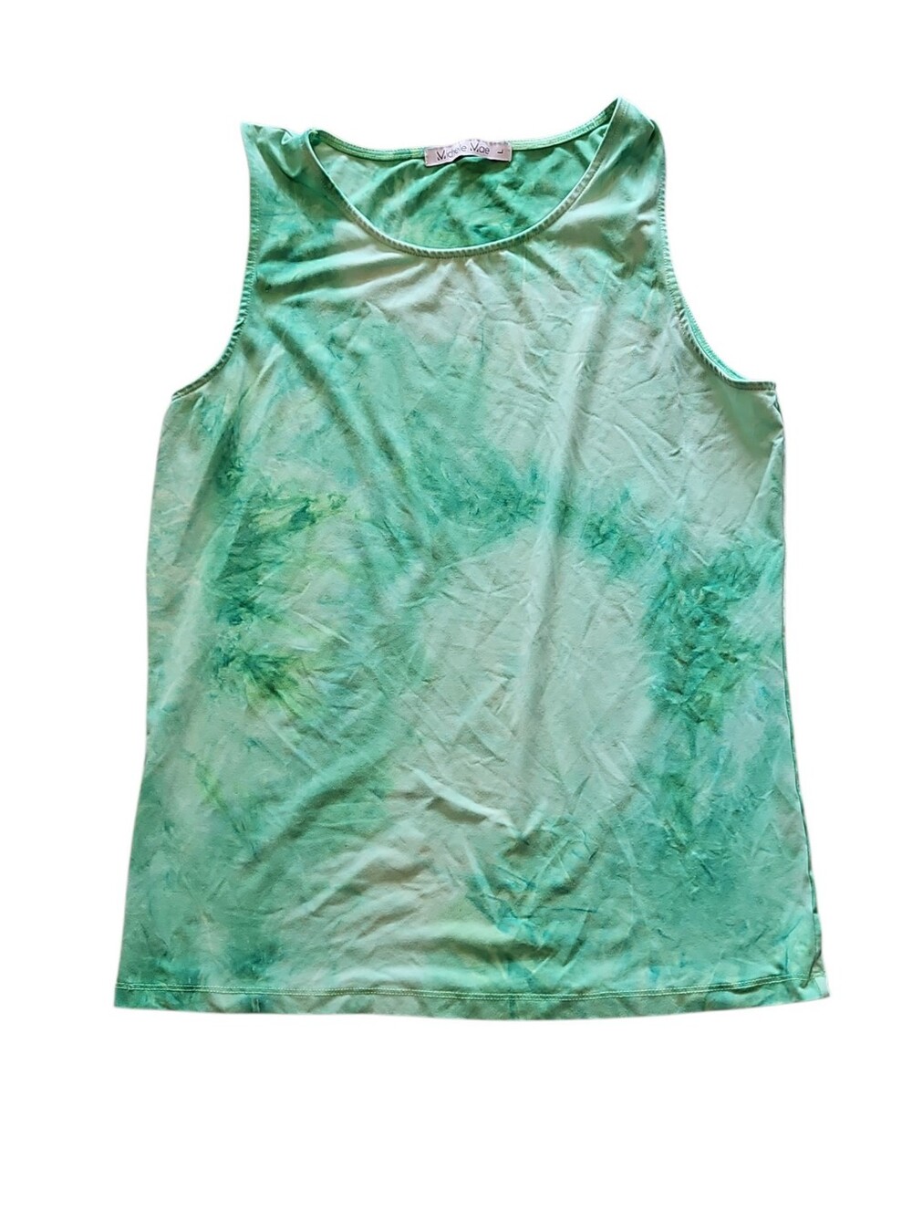 Women’s Mint Lime Green Tie-Dye Tank Top Michelle Mae Size Large